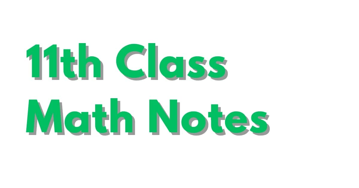 Class 11 Math Notes