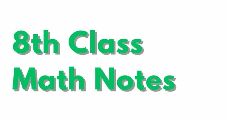 8th Class Math Notes