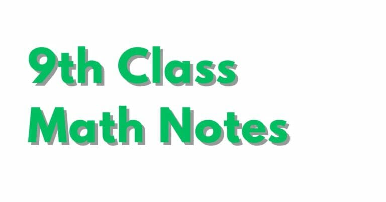 9th Class Math Notes